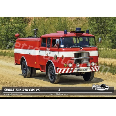 Pohlednice TRUCK č. 05 - ŠKODA 706 RTH CAS 25 hasičský vůz (1960 - 1964)