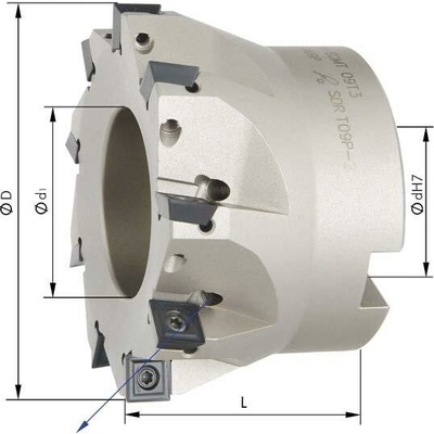 FORMAT Hlava pro rohovou frézu 90° z7 vnitř. chl. d63mm pro somt09