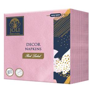 Joli Луксозни салфетки серия Decor Napkins Red Label -розови 30бр (Jo99-45)