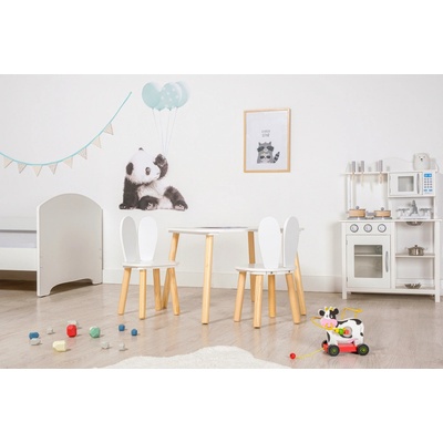 Ourbaby detský stolček a stoličky s králičími uškami Bunny