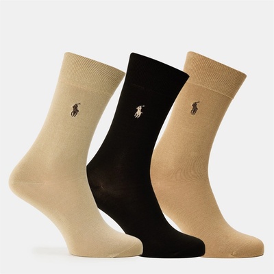 Ralph Lauren Чорапи Polo Ralph Lauren Men's 3 Pack Crew Socks - Stone/Brn/Camel