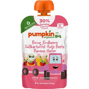 Pumpkin Organics Био пюре Pumpkin Organics - Пауч с круша, ягода и сладък картоф, 100 g (210719) - ozone