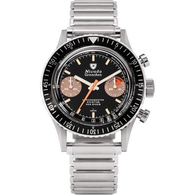 Nivada Grenchen Chronomaster Orange Boy Inter. Bezel Manual Forstner Bonklip