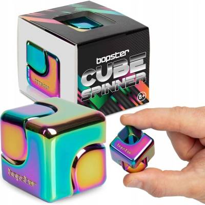 Kovová senzorická kostka bopster Cube Spinner metalická