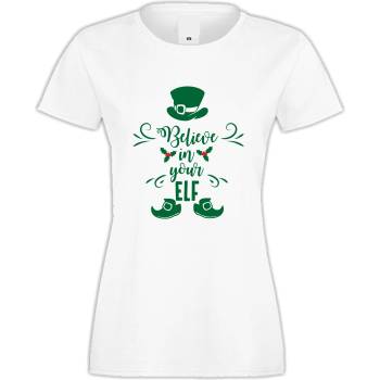 Image 1 of Дамска бяла тениска Believe in your Elf