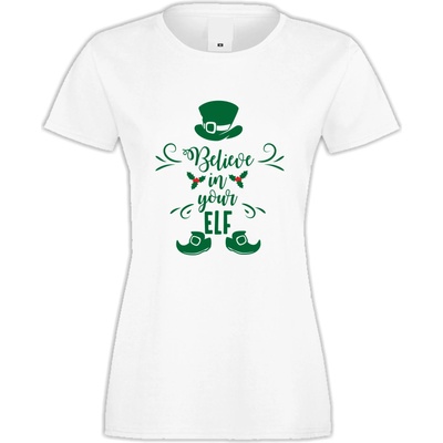 Дамска бяла тениска Believe in your Elf