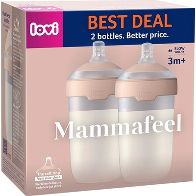 Lovi Mammafeel Bottle kojenecká láhev 3 m+ 2 x 250 ml