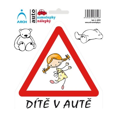 ARCH Samolepka Dítě v autě - veselá holka