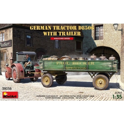 MiniArt German Tractor D8506 with Trailer 2x camo 38038 1:35