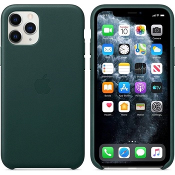 Apple iPhone Leather Case - оригинален кожен кейс (естествена кожа) за iPhone 11 Pro Max (зелен)