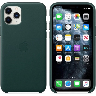 Apple iPhone Leather Case - оригинален кожен кейс (естествена кожа) за iPhone 11 Pro Max (зелен)
