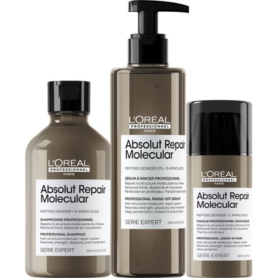 L'Oréal L'Oréal Professionnel Absolut Repair Molecular Комплект - Шампоан, Маска без отмиване и Серум, 300 + 100 + 250 ml