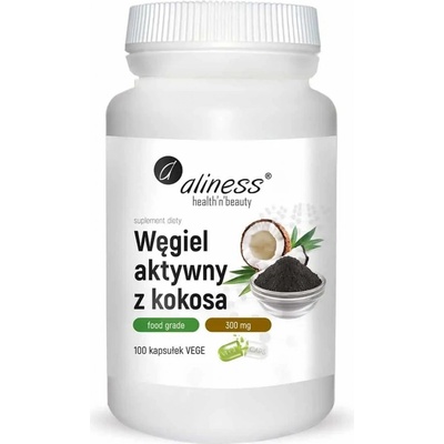 Aliness kokosové aktívne uhlie 300 mg 100 vegetariánskych kapsúl