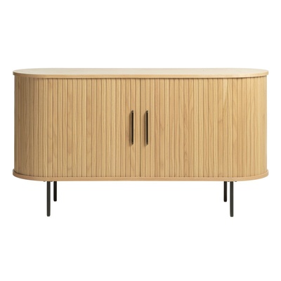 Unique Furniture Нисък скрин от декор от дъб с плъзгащи се врати естествен 140x76 cm Nola - Unique Furniture (46232780)