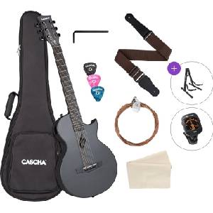 Cascha Carbon Fibre Acoustic Guitar Standard SET Black Matte Фолк китара