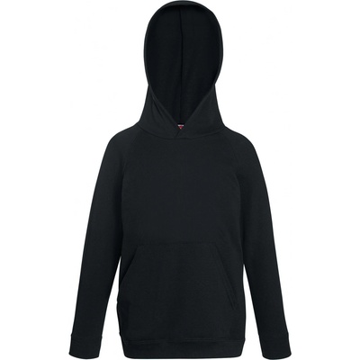 Fruit of the Loom Detská mikina s kapucňou Lightweight ČIERNA
