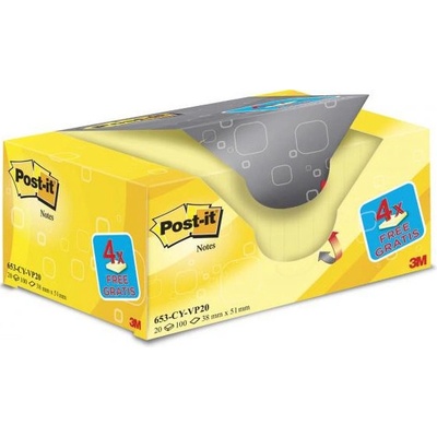 POST-IT Bločky Post-it 38x51 žlté 20x100l (MM065355)