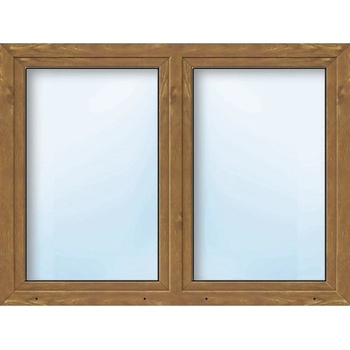 ARON Plastové okno dvojkrídlové Basic biele/zlatý dub 1250 x 700 mm DIN ľavé