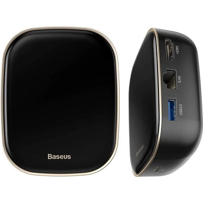Baseus Multifunctional USB-C Hub Adapter AC Charger - захранване и мултифункционален хъб за свързване на допълнителна периферия за Macbook и USB-C устройства (сив)