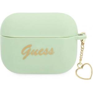 Guess Калъф GUAPLSCHSN за AirPods Pro, зелен, Silicone Charm Heart Collectio (3666339039073)