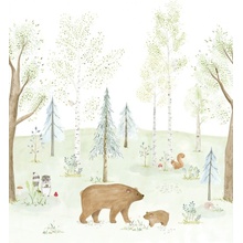 Obrazová Tapeta Casadeco THE ENCHANTED FOREST WITH BEAR_L VERT FORET 200x310 88227304