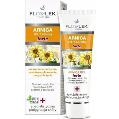 FlosLek Pharma Arnica Forte gél s intenzívnym hojivým účinkom Arnica Extract 7% Troxerutin 0,2% Acerola Extract 3% 50 ml