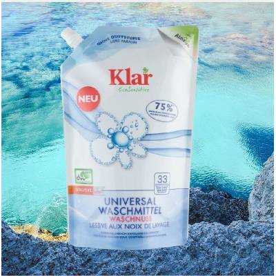 Klar Prací gel z mýdlových ořechů sensitive 1,5 l