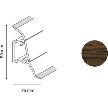 Döllken lišta soklová dub rustikální SLK 50 W171 2,5 m