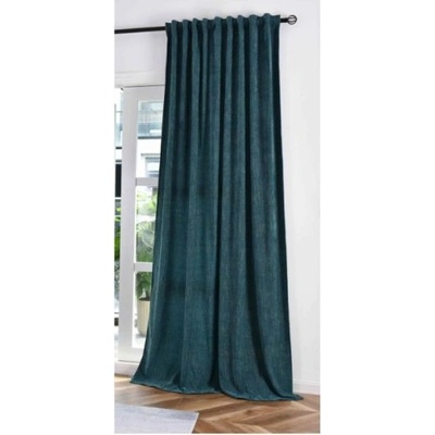 Дрейпари БГ Плътна жакардова завеса серия "HAVANNA" цвят зелен-златист, с пришита универсална ширит лента за окачване на релса или тръбен корниз, размер 245x135см. код-2023340-1