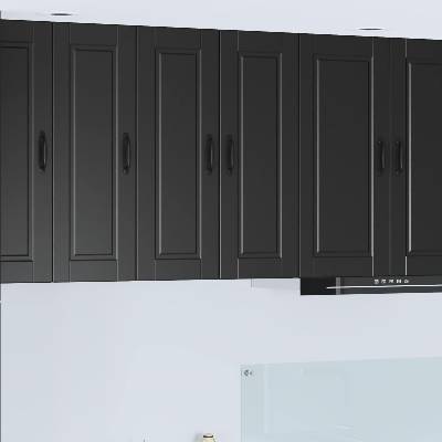 vidaXL Стенен шкаф PORTO 2 pcs Черно 30 x 31 x 80 см Инженерно дърво (885358)