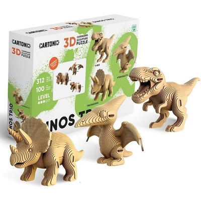 Cartonic 3D puzzle DINOS TRIO 3v1, 312 ks – Zbozi.Blesk.cz