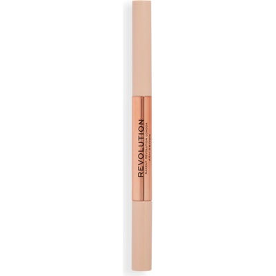 Makeup Revolution Fluffy Brow Filter Duo obojstranná ceruzka na obočie pre fixáciu a tvar Ash Brown 0,12 g