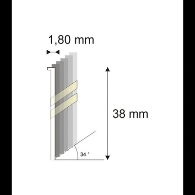 Truhlářské Brady šikmé 34° Narex 15G-DA/38 - 1,80 x 38 mm - 4.000 ks