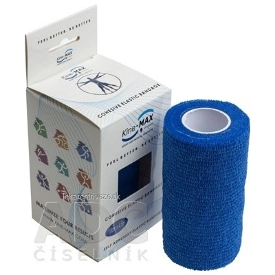 Kine-MAX Cohesive Elastic Bandage elastické samofixačné ovínadlo 10 cm x 4,5 m modré 1 ks