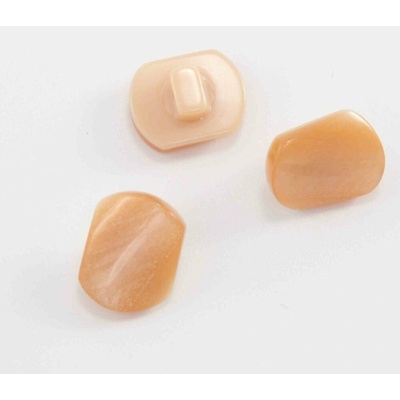 Gombík so spodným prišitím - béžový lesklý - rozmer 1,5 cm x 1,2 cm
