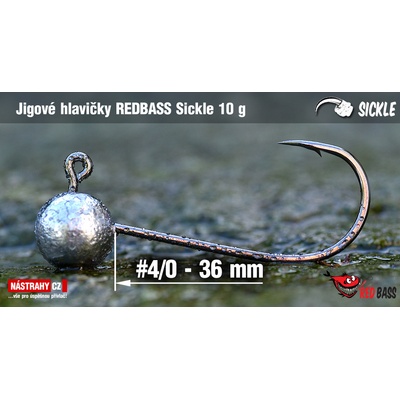 NASTRAHY.cz Jigová hlavička REDBASS Sickle #4/0 37 mm 10 g 5 ks