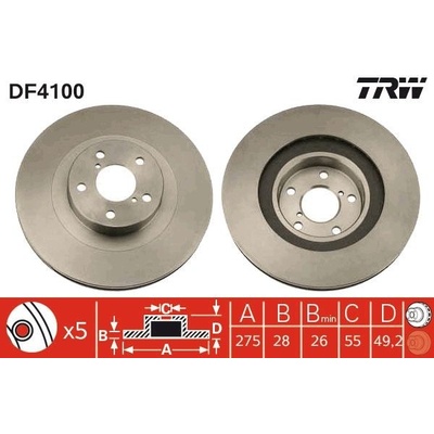 Brzdový kotúč TRW DF4100