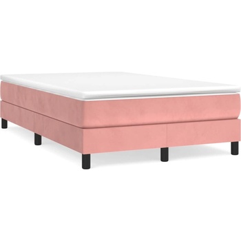 vidaXL Боксспринг легло с матрак, розово, 120x190 см, кадифе (3269682)