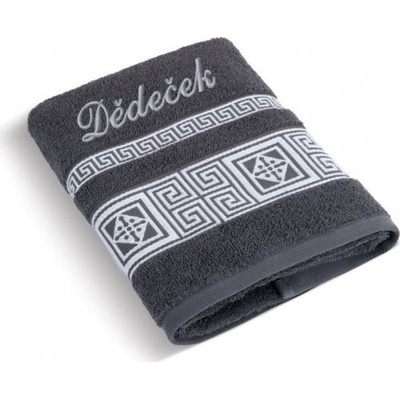 Bellatex Froté ručník řecká kolekce se jménem DĚDEČEK - 50x100 cm - tmavě šedá