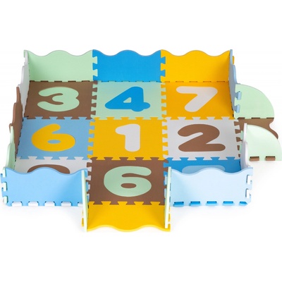 I PLAY Detské penové puzzle 114 x 114 cm hracia deka podložka na zem Čísla 25 dielou