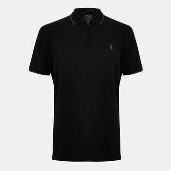 Ralph Lauren Риза с къс ръкав Polo Ralph Lauren Men's Zipped Short Sleeve Shirt - Polo Black