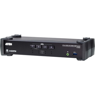 ATEN KVMP превключвател ATEN CS1824, 20 порта, 4K, USB, HDMI, Audio, RJ-11, Черен (ATEN-CS1824-AT-G)