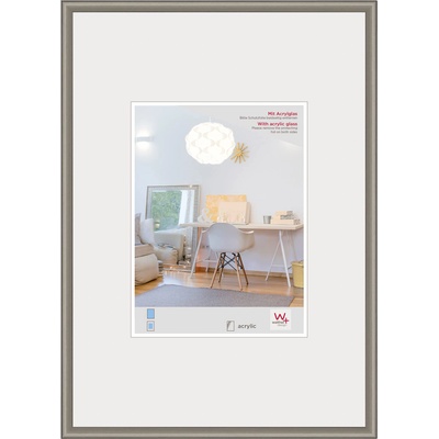 walther design picture frame steel 59.4 x 84 cm (DIN A1) with artificial glass, New Lifestyle plastic frame KVX684D
