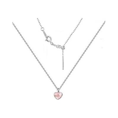 Nubis Stříbrný náhrdelník se srdcem crystals from Swarovski® NB 0204-RO