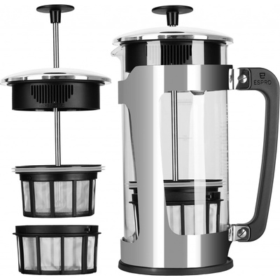Espro French press kávovar PRESS P5 950 ml, stříbrná, sklo / leštěná nerezová ocel