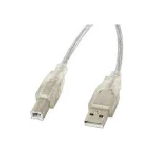 LANBERG USB A to USB B Cable Lanberg CA-USBA-12CC-0050-TR Transparent 5 m (5 m)