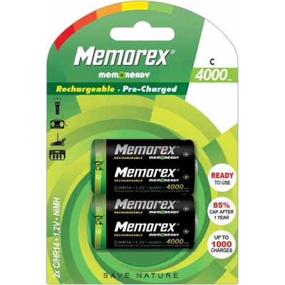 MEMOREX 4000mAh R14/C x 2 BL Ready NiMH A0048