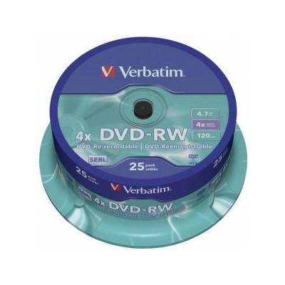 Verbatim DVD-RW 4.7GB 4x - шпиндел 25 бр