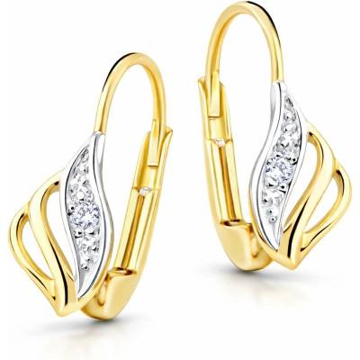 Cutie Jewellery Luxusné zlaté náušnice s trblietavými zirkónmi Z8024-55-10-X-R1