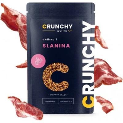 Crunchy Worms pražení červíci s příchutí slanina 20 g – Zboží Dáma